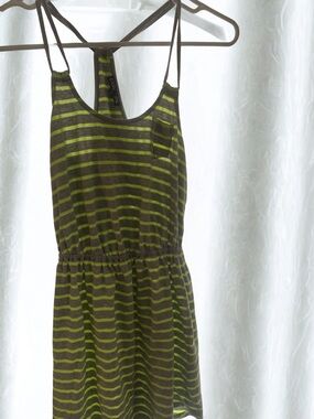 Express Gray with Neon Green Stripes sundress